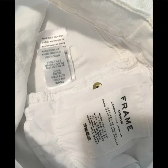 FRAME Le Skinny White Blanc Jeans zz - Picture 14 of 16